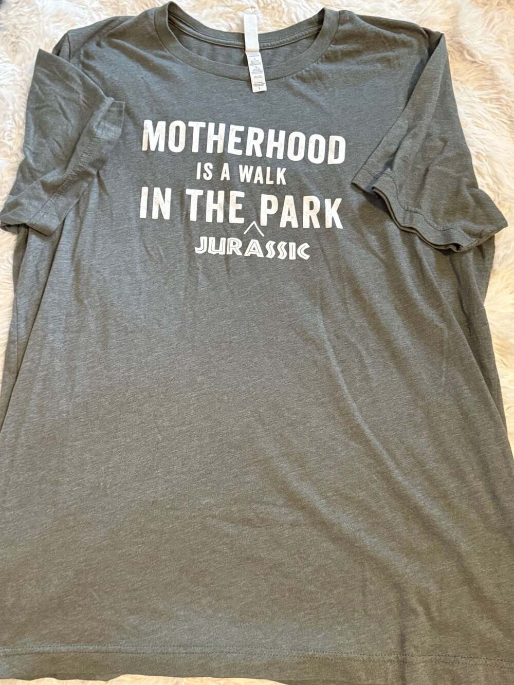 Bella+Canvas Motherhood Is A Walk In The Park Jurassic Size L T-Shirt